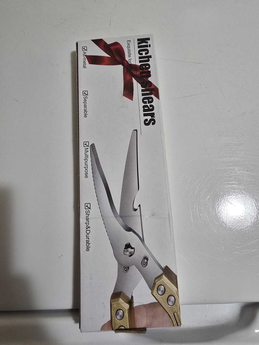 Gold-Handle Stainless Steel Kitchen Shears - Multipurpose Cutting Tool